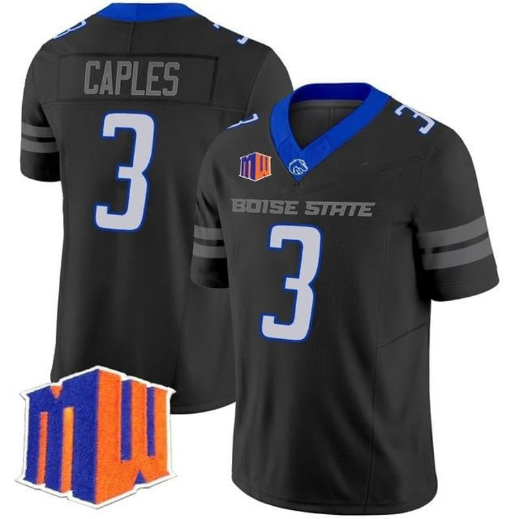 B.State Broncos #3 Latrell Caples Black 2026 Vapor Limited Stitched American College Jersey