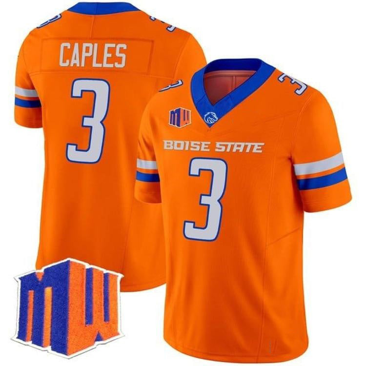 B.State Broncos #3 Latrell Caples Orange 2026 Vapor Limited Stitched American College Jersey