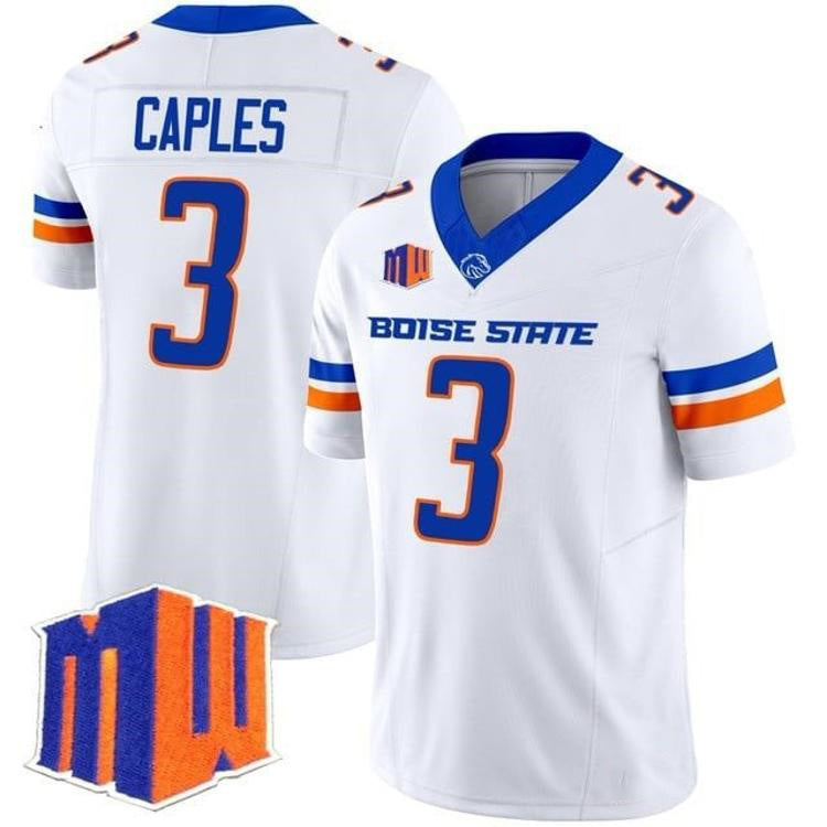 B.State Broncos #3 Latrell Caples White 2026 Vapor Limited Stitched American College Jersey