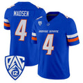 B.State Broncos #4 Maddux Madsen Royal 2026 Vapor Limited Stitched American College Jersey