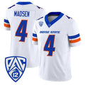 B.State Broncos #4 Maddux Madsen White 2026 Vapor Limited Stitched American College Jersey