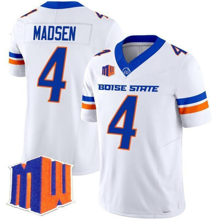 B.State Broncos #4 Maddux Madsen White 2026 Vapor Limited Stitched American College Jersey