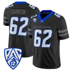 B.State Broncos #62 Roger Carreon Black 2026 Vapor Limited Stitched American College Jersey