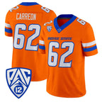 B.State Broncos #62 Roger Carreon Orange 2026 Vapor Limited Stitched American College Jersey