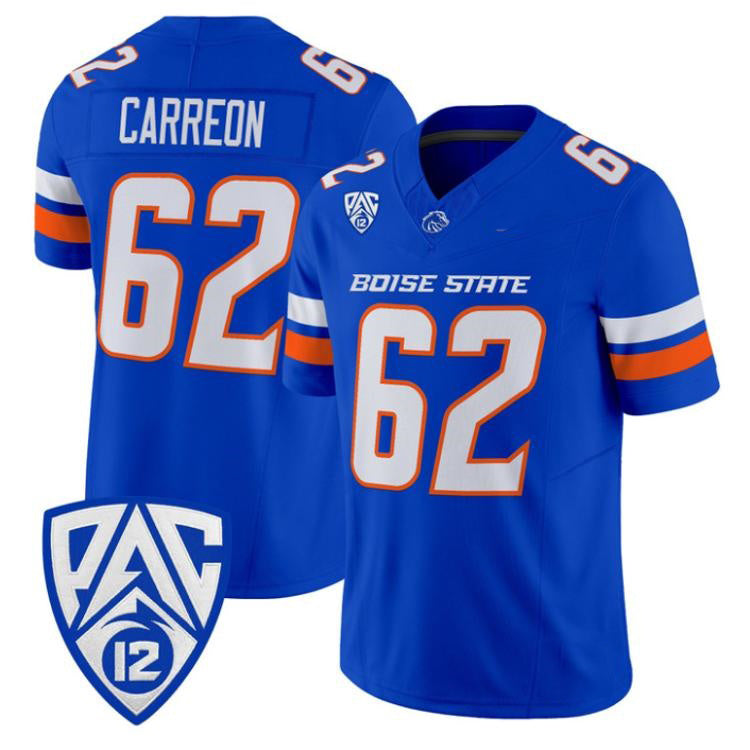 B.State Broncos #62 Roger Carreon Royal 2026 Vapor Limited Stitched American College Jersey