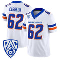 B.State Broncos #62 Roger Carreon White 2026 Vapor Limited Stitched American College Jersey