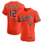 Baltimore Orioles #12 Dylan Beavers Player Orange Limited Elite Home Game Stitched Baseball Jersey