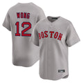 Boston Red Sox #12 Connor Wong Player Gray Road Limited Home Game Stitched Baseball Jersey