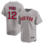 Boston Red Sox #12 Connor Wong Player Gray Road Limited Home Game Stitched Baseball Jersey