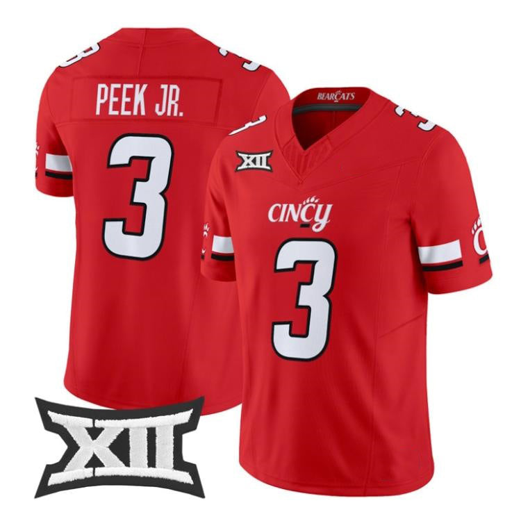 C.Bearcats #3 Antwan Peek Jr. Red 2026 Vapor Limited Stitched American College Jersey
