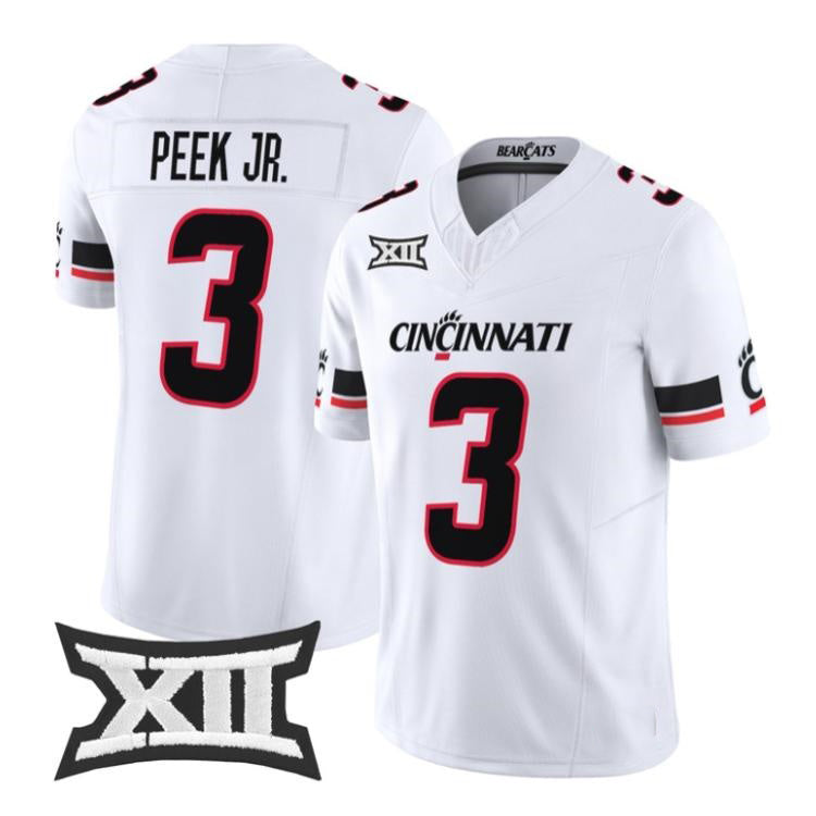 C.Bearcats #3 Antwan Peek Jr. White 2026 Vapor Limited Stitched American College Jersey