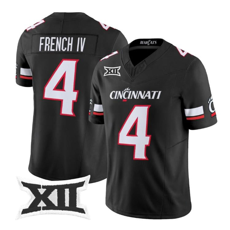 C.Bearcats #4 JC French Black 2026 Vapor Limited Stitched American College Jersey