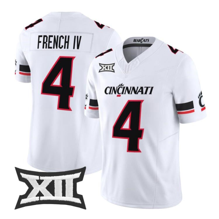 C.Bearcats #4 JC French White 2026 Vapor Limited Stitched American College Jersey
