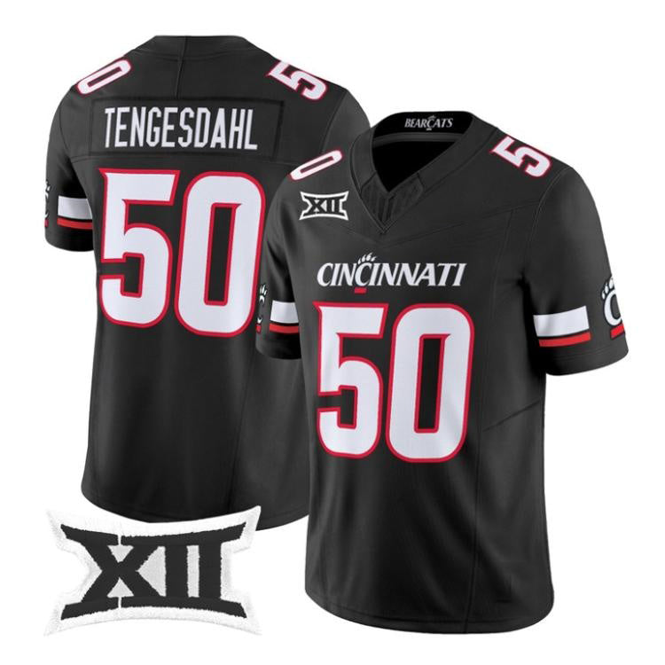 C.Bearcats #50 Evan Tengesdahl Black 2026 Vapor Limited Stitched American College Jersey