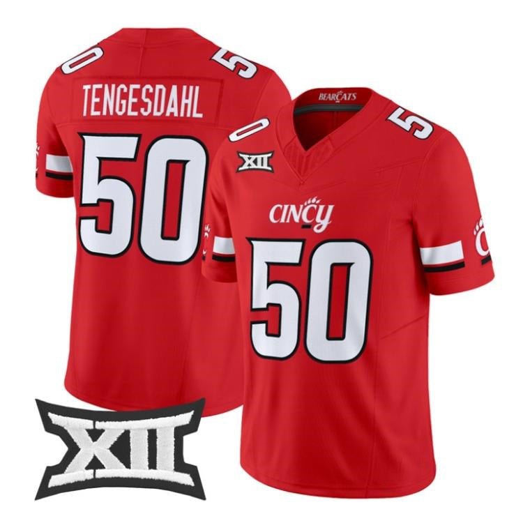 C.Bearcats #50 Evan Tengesdahl Red 2026 Vapor Limited Stitched American College Jersey