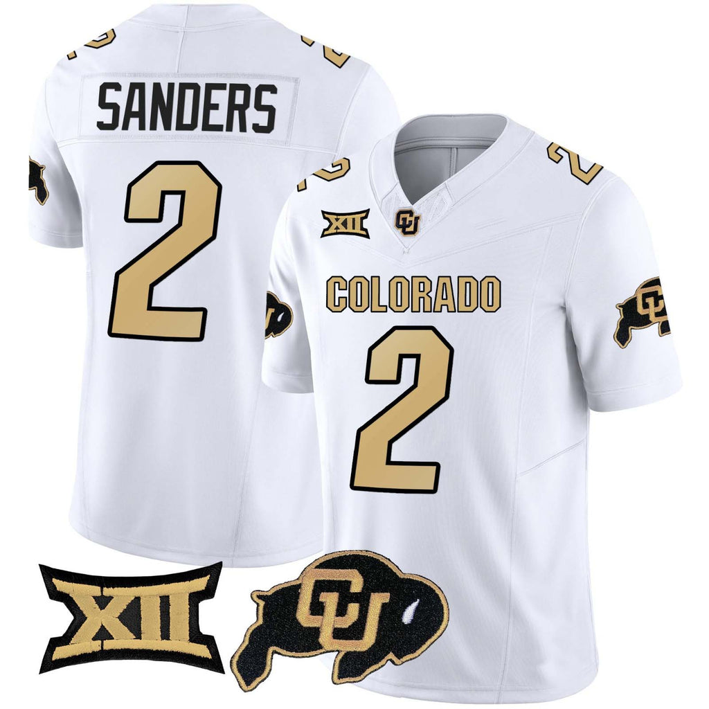 .Buffaloes #2 Shadeur Sanders 2024 White Home Alternative Stitched American College Jersey