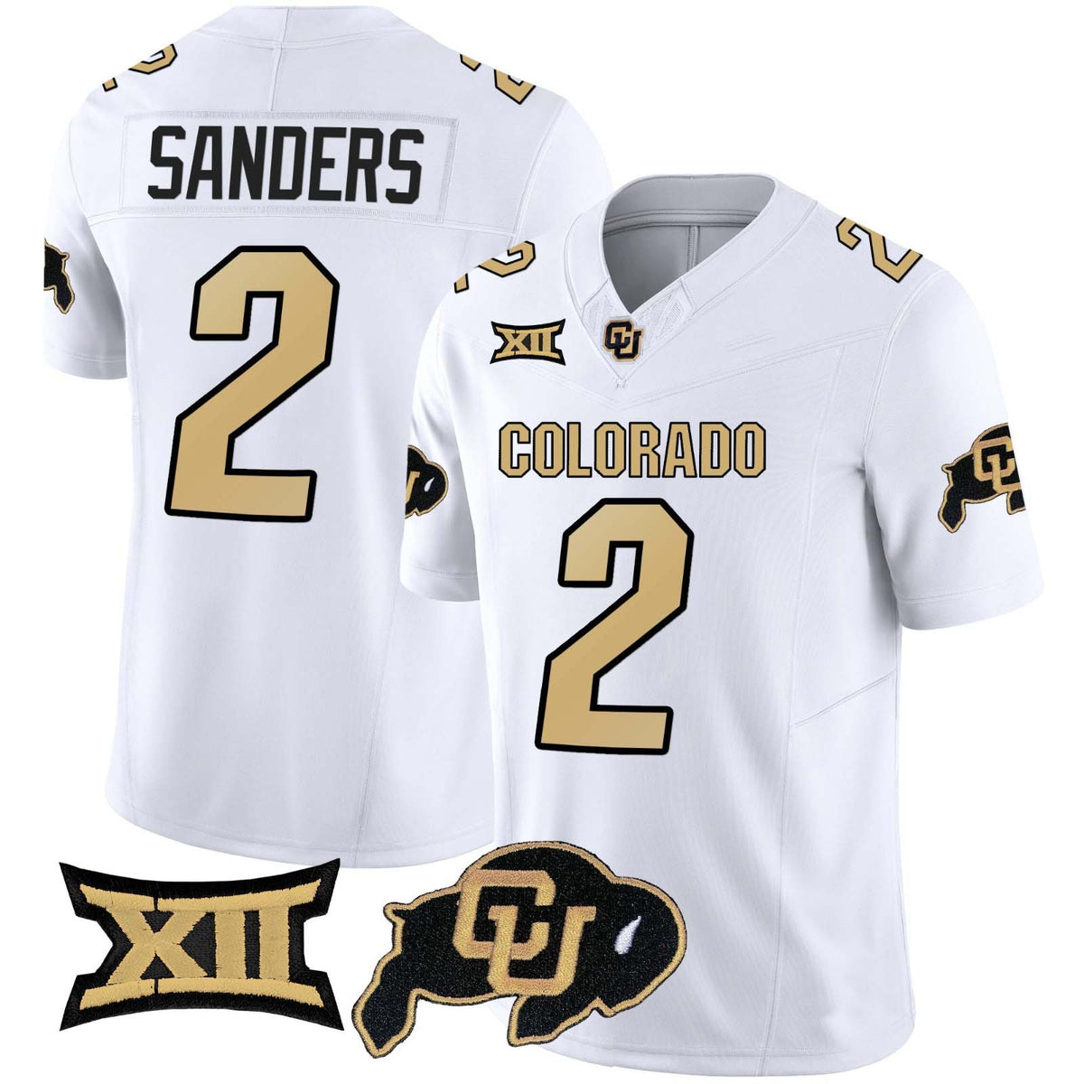 .Buffaloes #2 Shadeur Sanders 2024 White Home Alternative Stitched American College Jersey