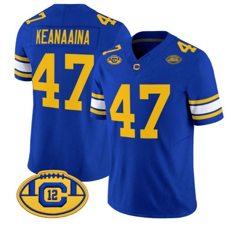 C.Golden Bears #47 Aidan Keanaaina Royal Throwback 2026 Limited Stitched American College Jersey