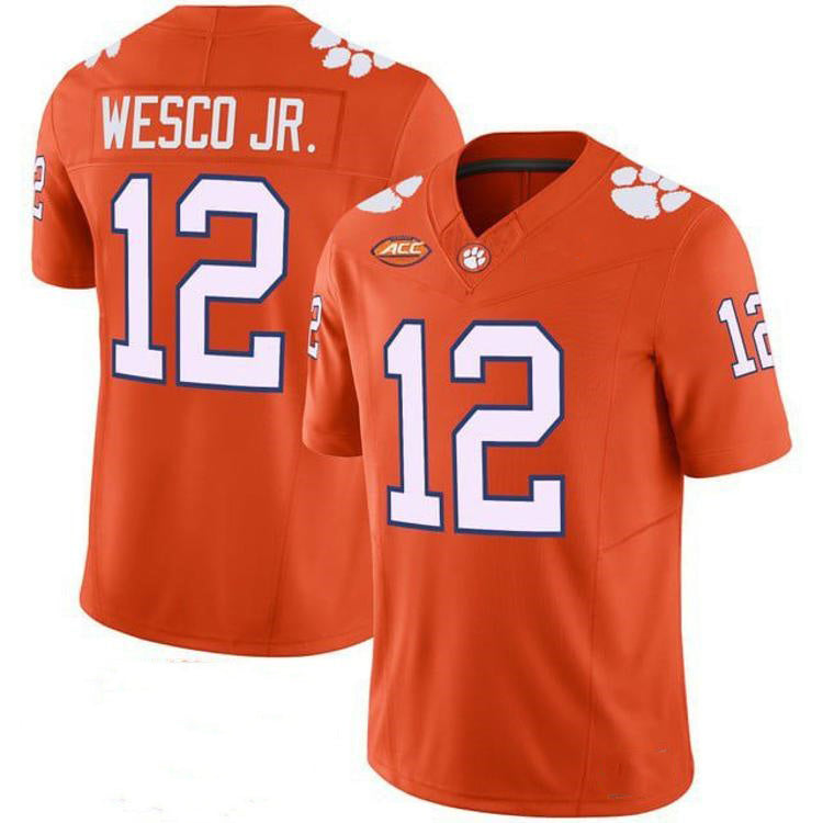 C.Tigers #12 Bryant Wesco Jr. Orange 2026 Vapor Limited Stitched American College Jersey
