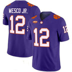 C.Tigers #12 Bryant Wesco Jr. Purple 2026 Vapor Limited Stitched American College Jersey