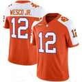 C.Tigers #12 Bryant Wesco Jr. White Orange 2026 Vapor Limited Stitched American College Jersey