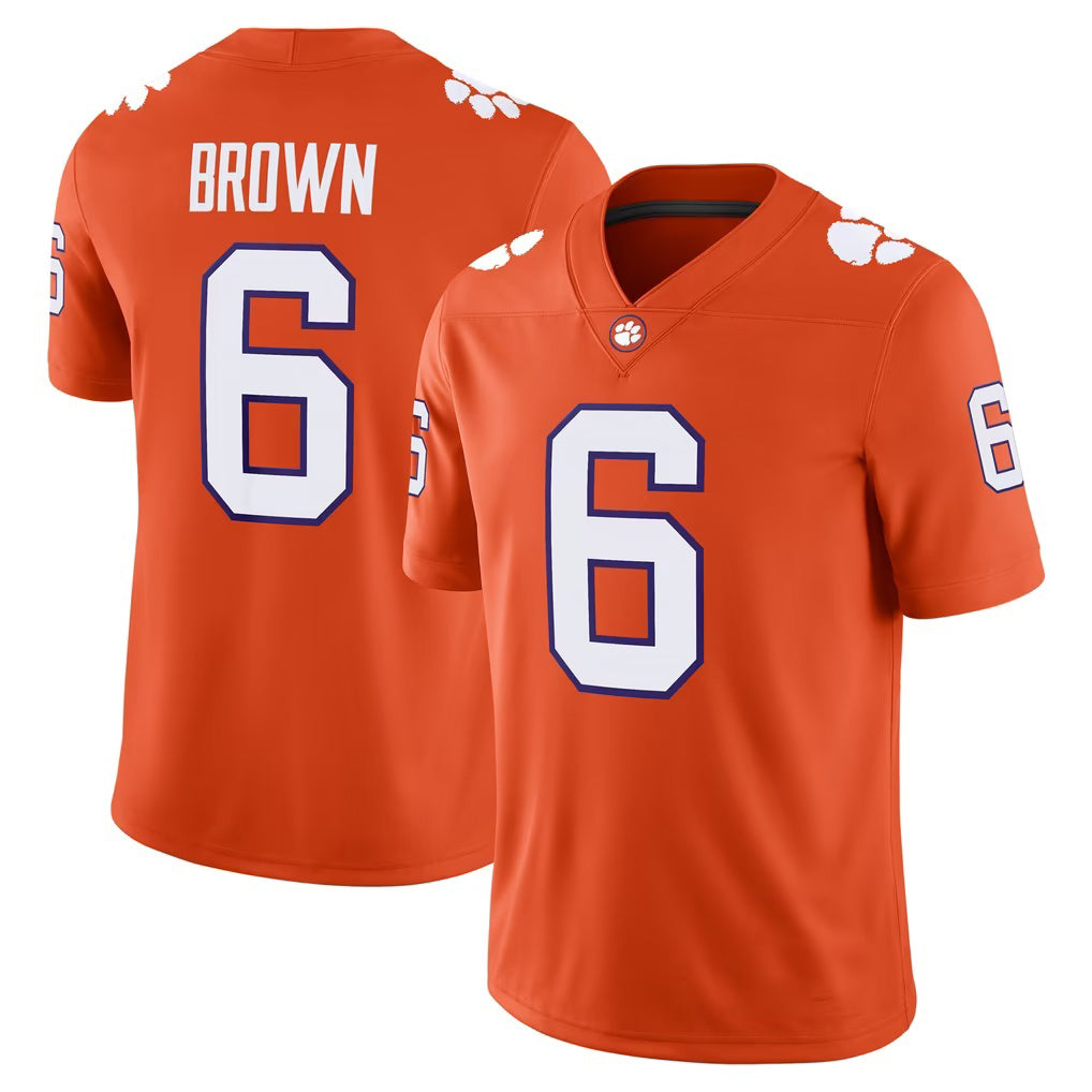 C.Tigers #6 Tyler Brown Orange NIL Game Stitched American College Jersey