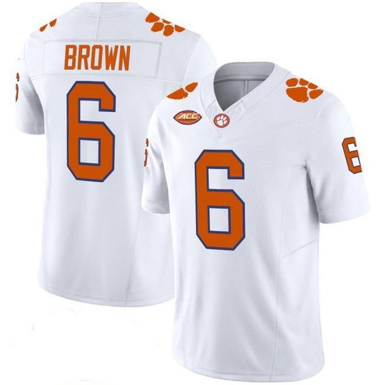 C.Tigers #6 Tyler Brown White 2026 Vapor Limited Stitched American College Jersey