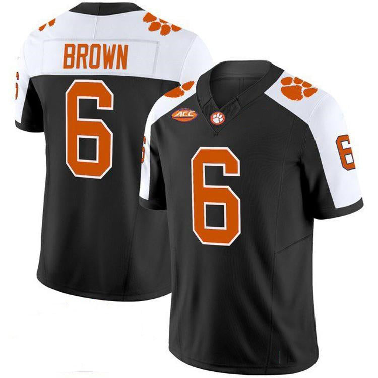 C.Tigers #6 Tyler Brown White Black 2026 Vapor Limited Stitched American College Jersey