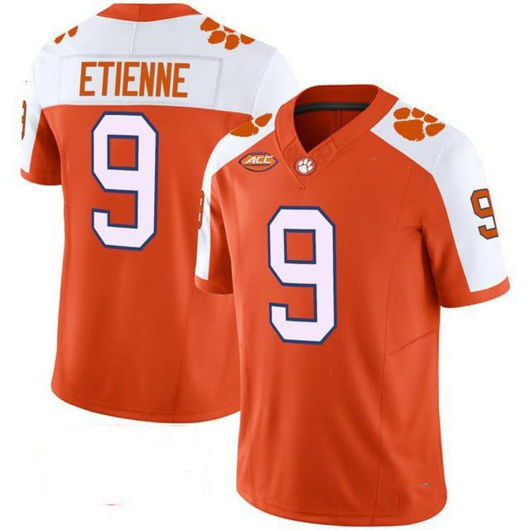C.Tigers #9 Travis Etienne White Orange 2026 Vapor Limited Stitched American College Jersey
