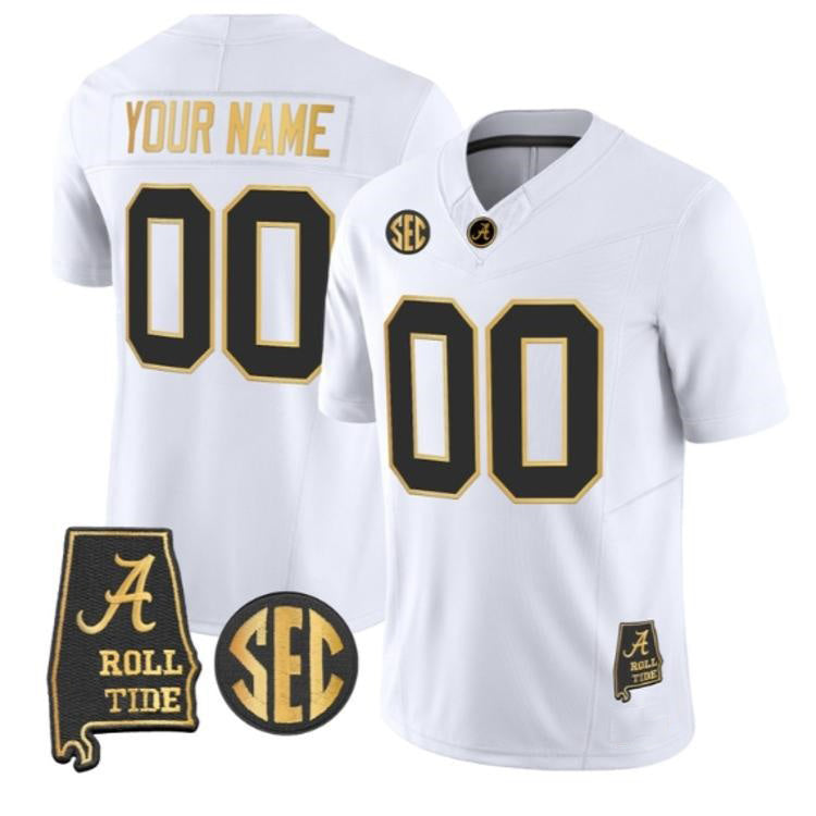 Custom A.Crimson Tide White Alabama Limited Stitched American College Jersey