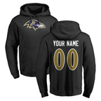 Custom B.Ravens Black Pullover Hoodie Any Name & Numbers Stitched Football Jersey