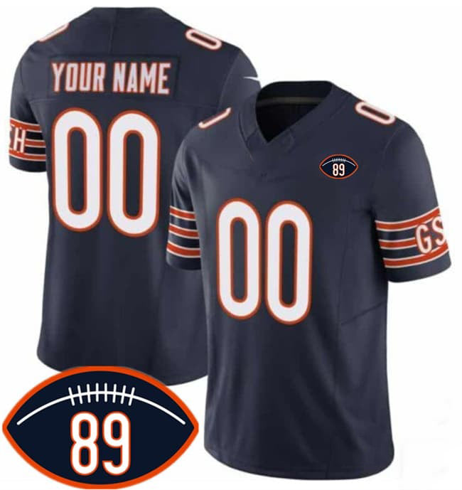 Custom C.Bears Active Player Navy 2026 With Mike Ditka 89 Patch F.U.S.E. Vapor Untouchable Limited Stitched Football Jersey