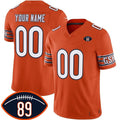 Custom C.Bears Active Player Orange 2026 With Mike Ditka 89 Patch F.U.S.E. Vapor Untouchable Limited Stitched Football Jersey