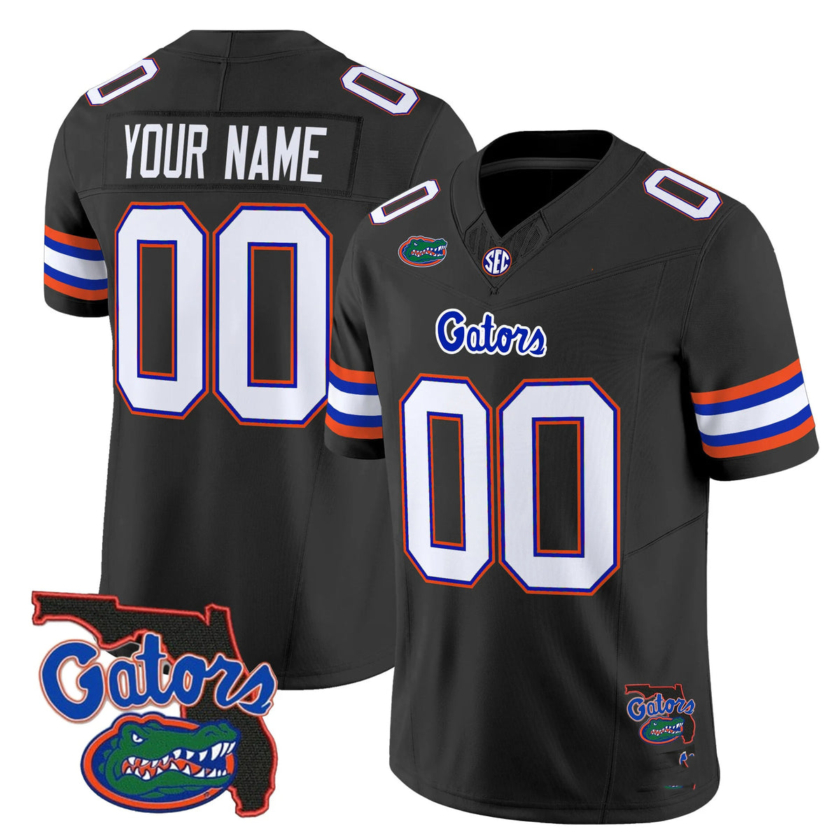 Custom F.Gators Black 2025 Florida Patch Vapor Limited Stitched American College Jersey