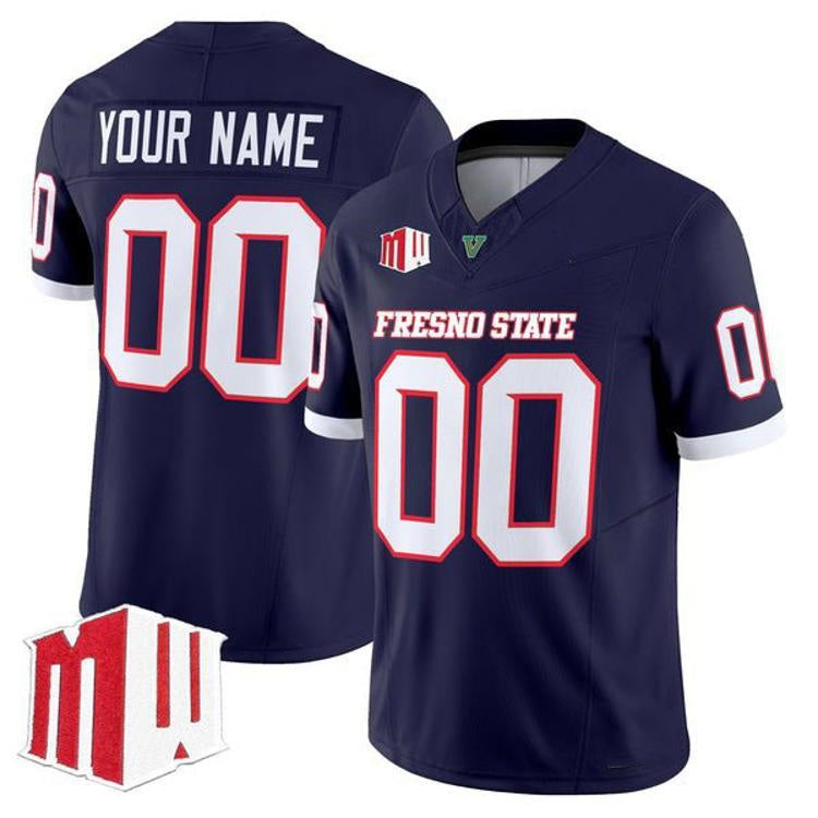 Custom F.State Bulldogs Navy 2026 Vapor Patch Limited Stitched American College Jersey