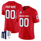 Custom F.State Bulldogs Red 2026 Vapor Patch Limited Stitched American College Jersey