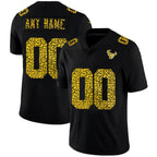 Custom H.Texans Black Leopard Print Fashion Vapor Limited Jersey