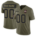 Custom KC.Chiefs Active Player Olive 2025 F.U.S.E. Salute to Service Limited Stitched Jersey