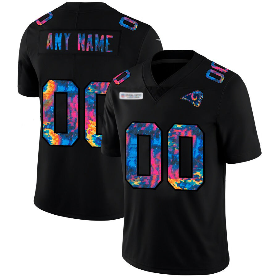 Custom LA.Rams Multi-Color Black 2020 Crucial Catch Vapor Untouchable Limited Jersey