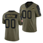Custom M.Dolphins Olive ACTIVE PLAYER 2021 Salute To Service Limited Stitched Jersey