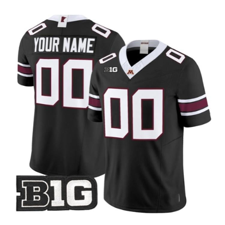 Custom M.Golden Gophers Black Stitched American College Jersey