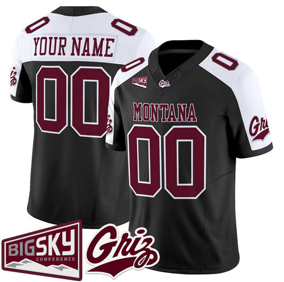 Custom M.Grizzlies Active Player Black Alternate 2025 F.U.S.E. Big Sky Patch Vapor Limited V1 Stitched American College Jersey