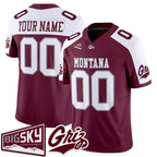 Custom M.Grizzlies Active Player Maroon Alternate 2025 F.U.S.E. Big Sky Patch Vapor Limited V1 Stitched American College Jersey