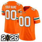 Custom M.Hurricanes Orange 2026 CFP Final Patch Vapor Limited Stitched American College Jersey