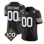 Custom M.Tigers Black 100th 2026 Anniversary Edition Vapor Stitched American College Jersey