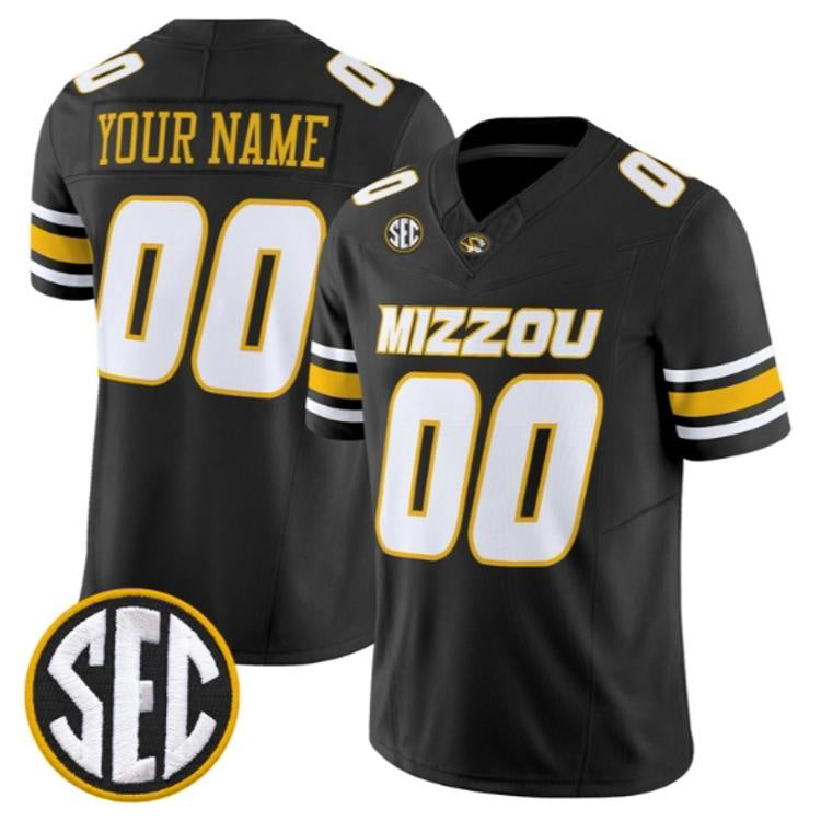 Custom M.Tigers Black Vapor Limited All Stitched American College Jersey