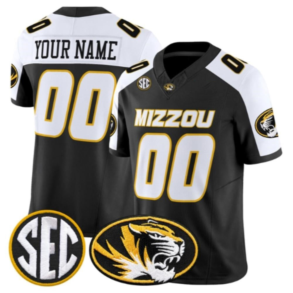 Custom M.Tigers White Black Vapor Limited All Stitched American College Jersey