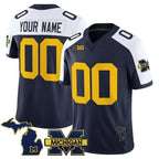 Custom M.Wolverines White Navy Vapor Limited Stitched American College Jersey