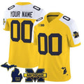 Custom M.Wolverines White Yellow Vapor Limited Stitched American College Jersey