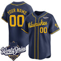 Custom Milwaukee Brewers ACTIVE PLAYER Navy 2026 World Series Alternate Limited Stitched Baseball Jersey